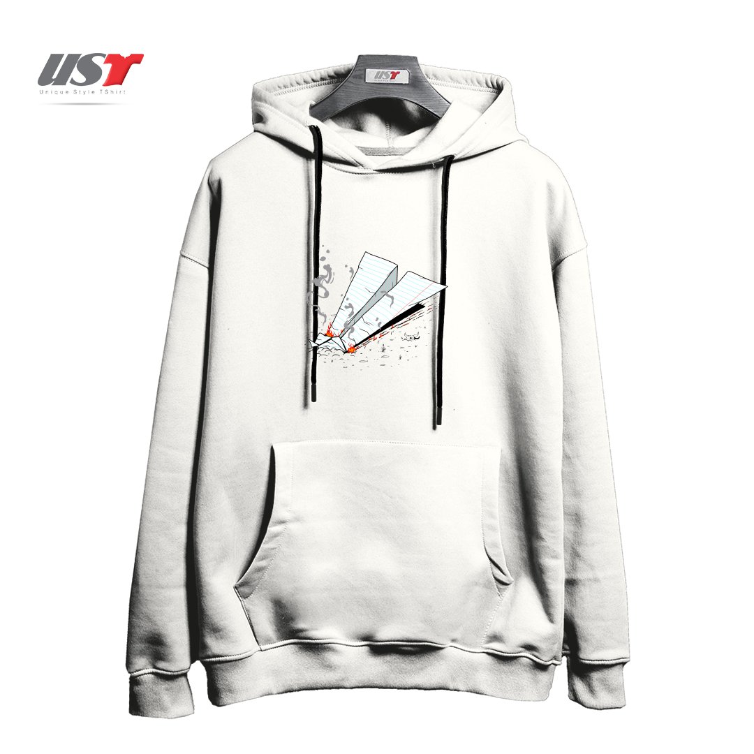 طرح CRASH هودی اورسایزرنگ سفید