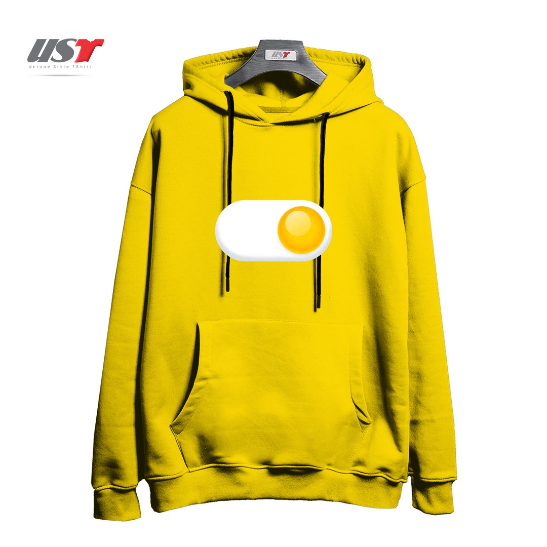طرح EGG ME ON هودی اورسایزرنگ زرد