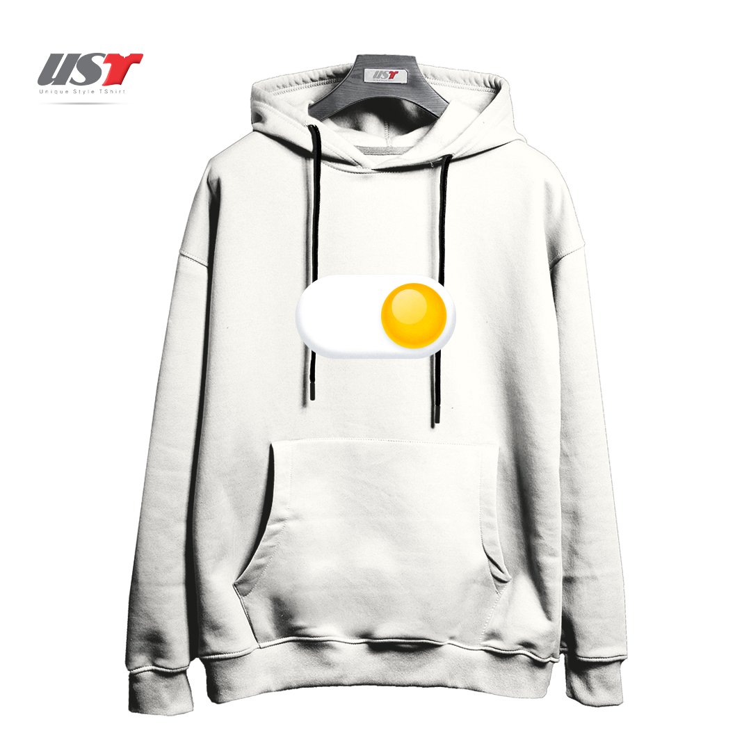 طرح EGG ME ON هودی اورسایزرنگ سفید