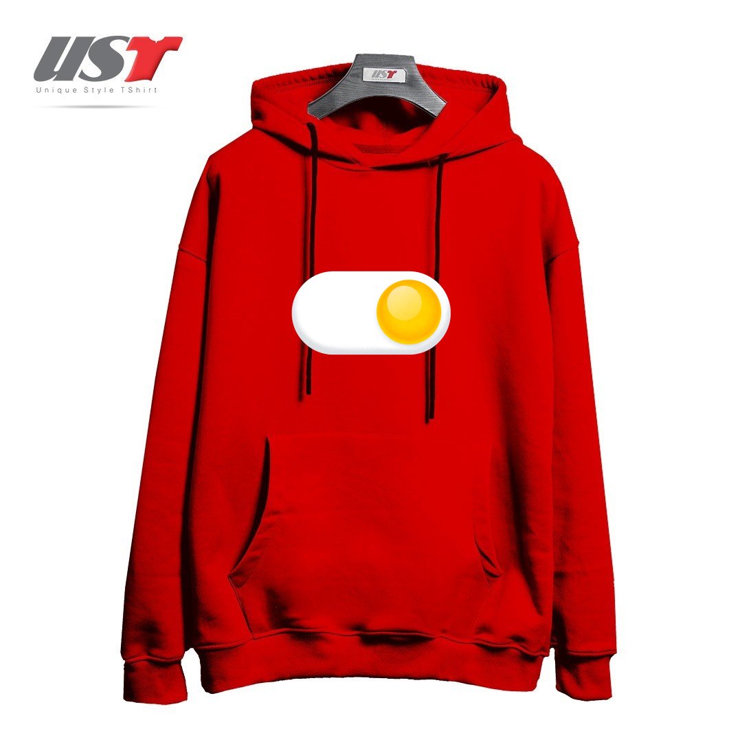 طرح EGG ME ON هودی اورسایزرنگ قرمز