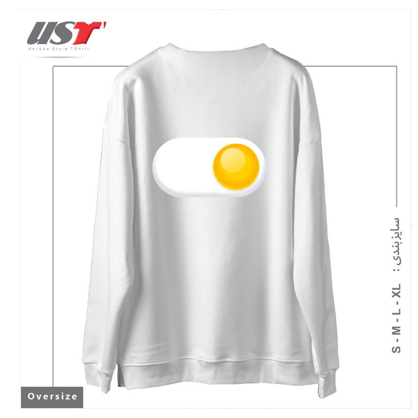 طرح EGG ME ON سوییشرت اورسایزرنگ سفید