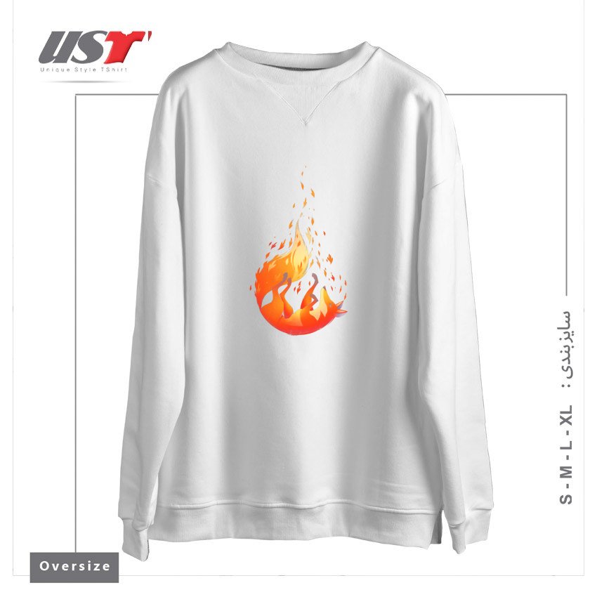 سوییشرت اورسایز طرح FALLING FOX