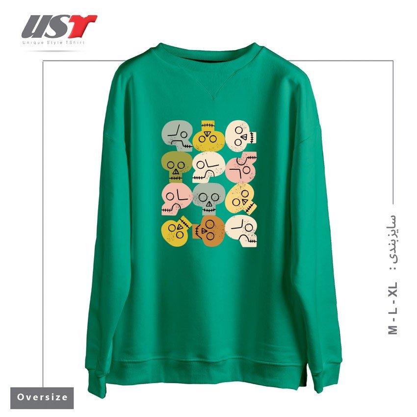 سوییشرت اورسایز طرح HAPPY SKULLS