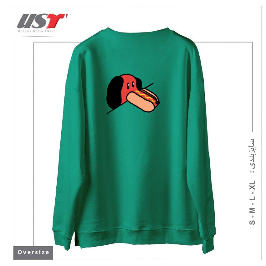 طرح JUST A WEIRD SCENE # 32 سوییشرت اورسایزرنگ سبز سدری