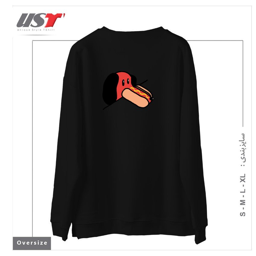 طرح JUST A WEIRD SCENE # 32 سوییشرت اورسایزرنگ مشکی