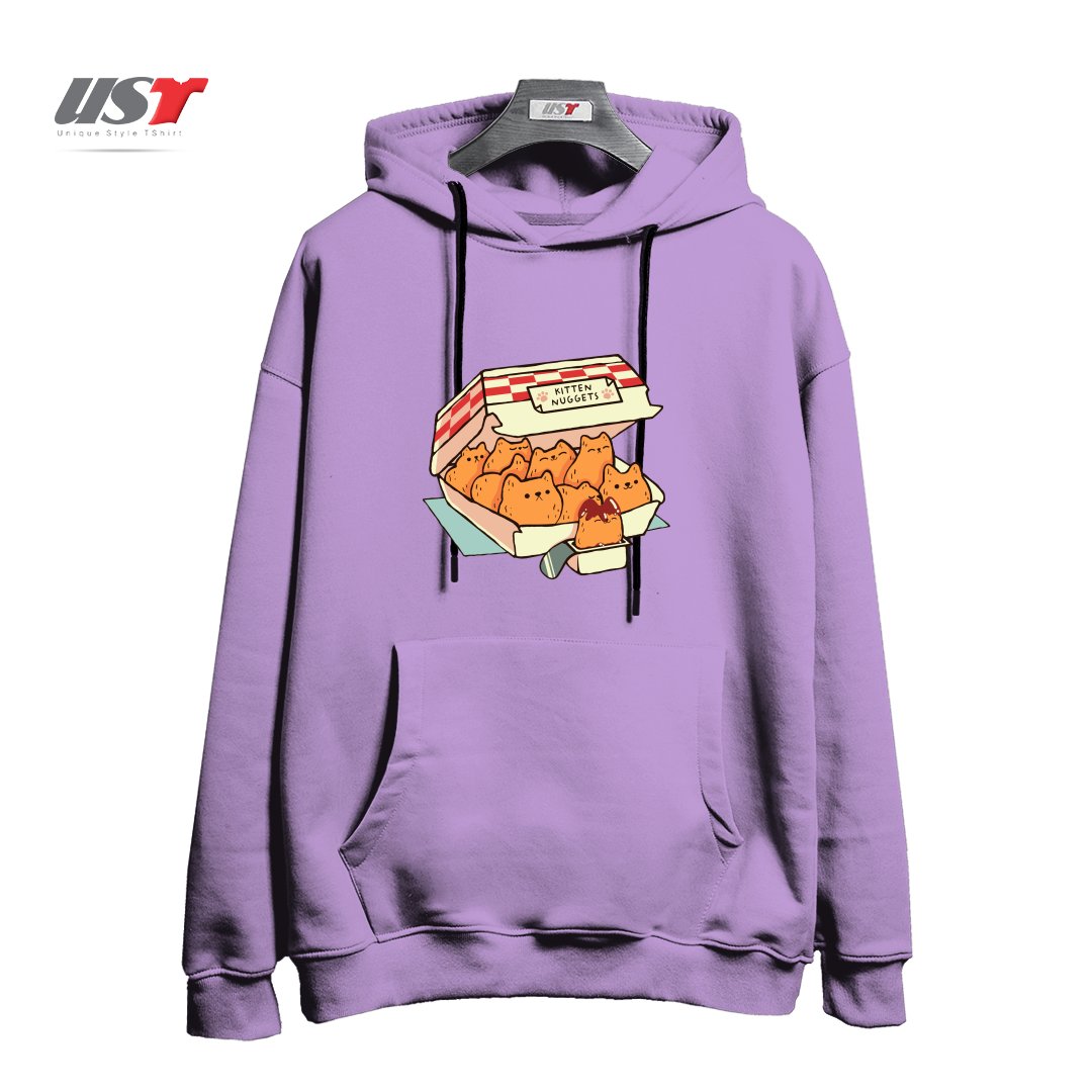 طرح KITTEN NUGGETS FAST FOOD CAT BY TOBE FONSECA هودی اورسایزرنگ یاسی