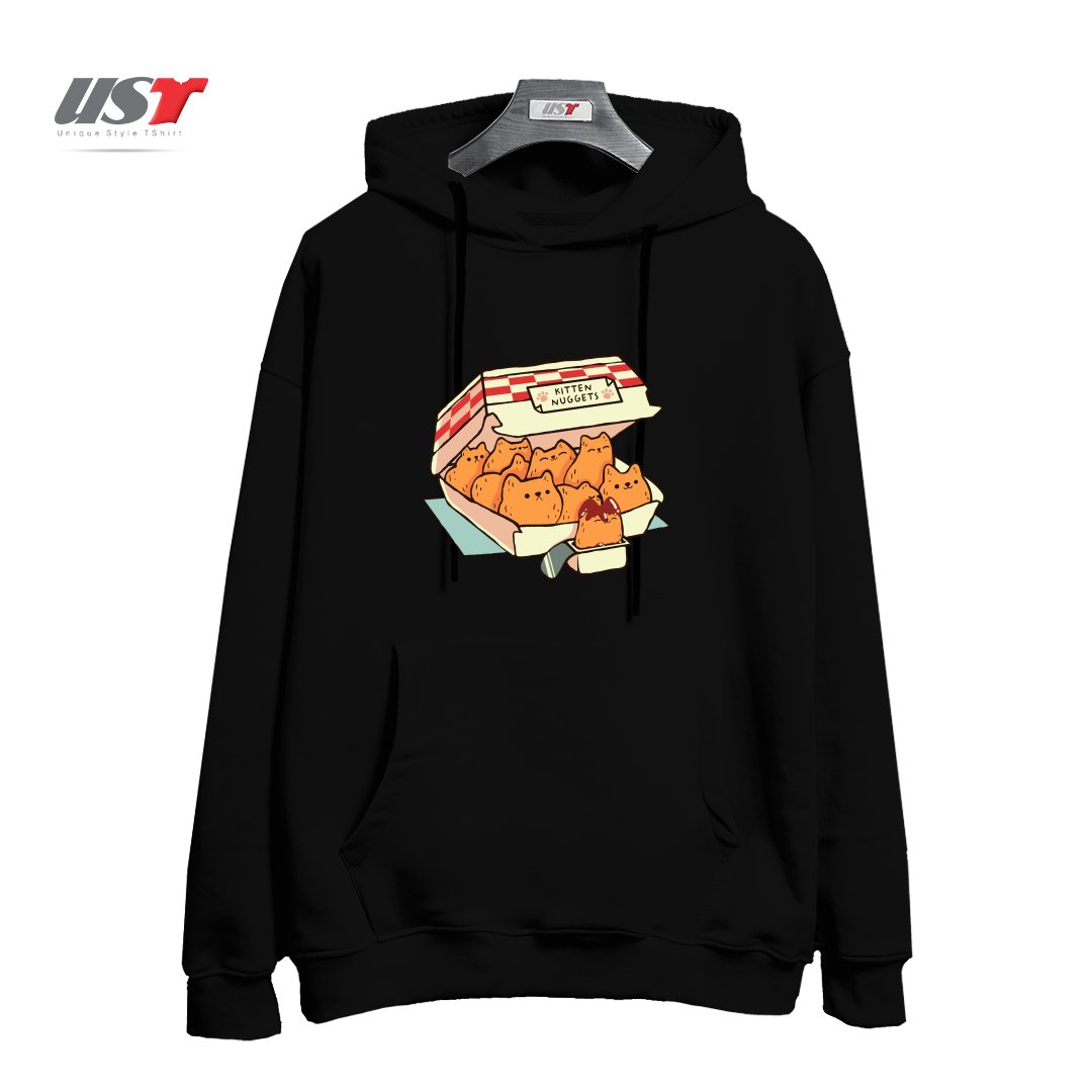 هودی اورسایز طرح KITTEN NUGGETS FAST FOOD CAT BY TOBE FONSECA