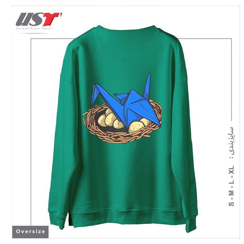 طرح NEST سوییشرت اورسایزرنگ سبز سدری