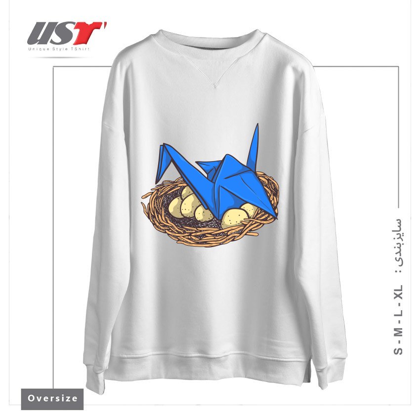 طرح NEST سوییشرت اورسایزرنگ سفید