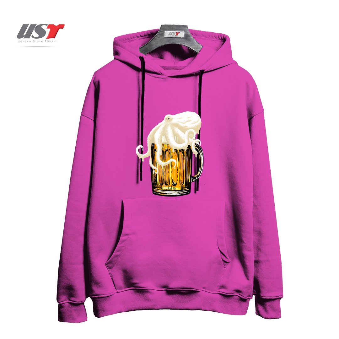 طرح OCTOBEER هودی اورسایزرنگ صورتی