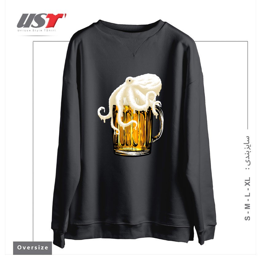 طرح OCTOBEER سوییشرت اورسایزرنگ دودی