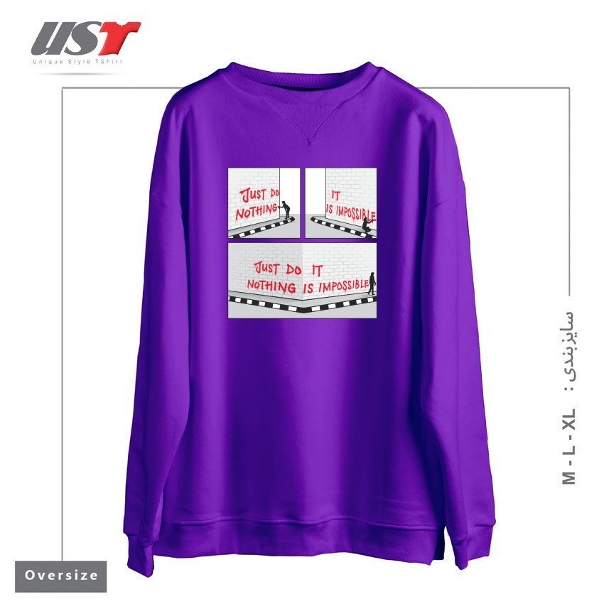 طرح PERSPECTIVE سوییشرت اورسایزرنگ بنفش