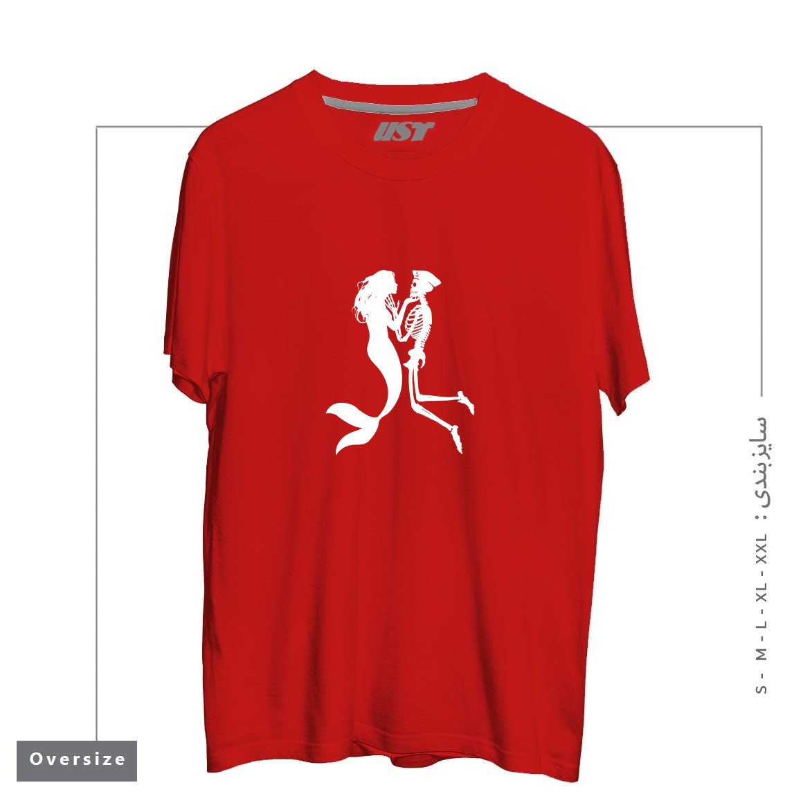 طرح SIREN AND SAILOR تیشرت اورسایزرنگ قرمز