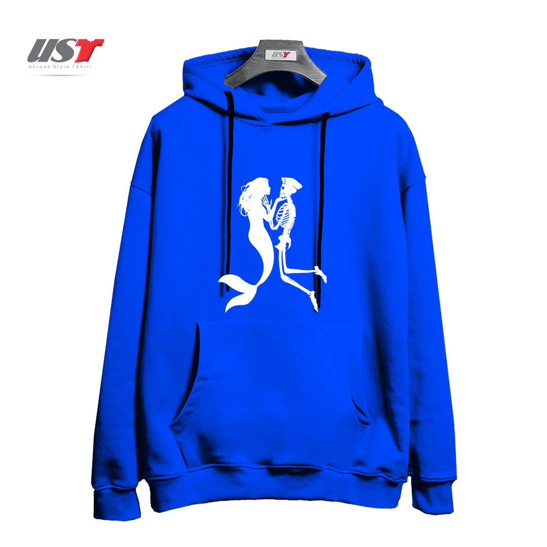 طرح SIREN AND SAILOR هودی اورسایزرنگ آبی شالی