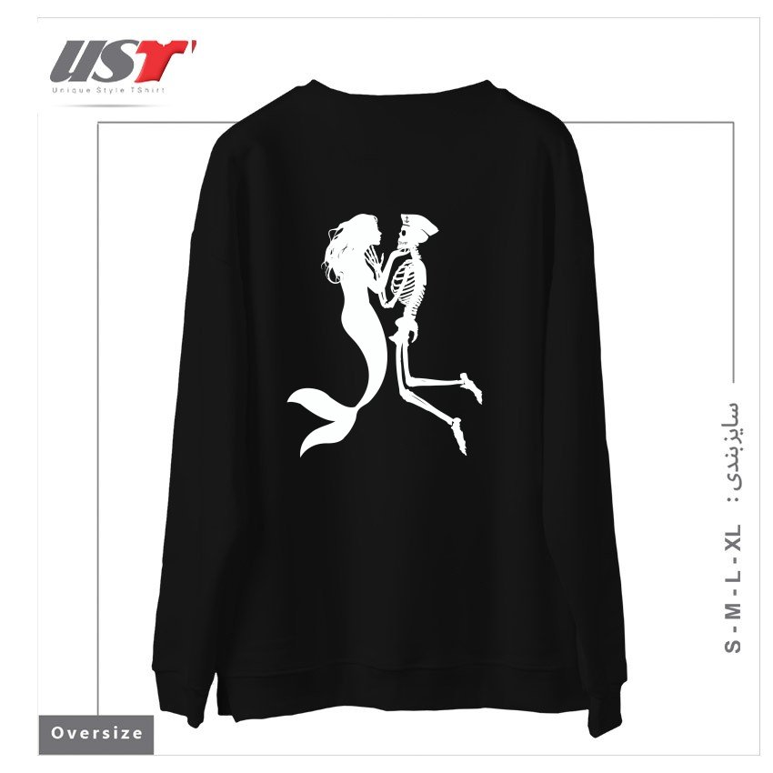 طرح SIREN AND SAILOR سوییشرت اورسایزرنگ مشکی