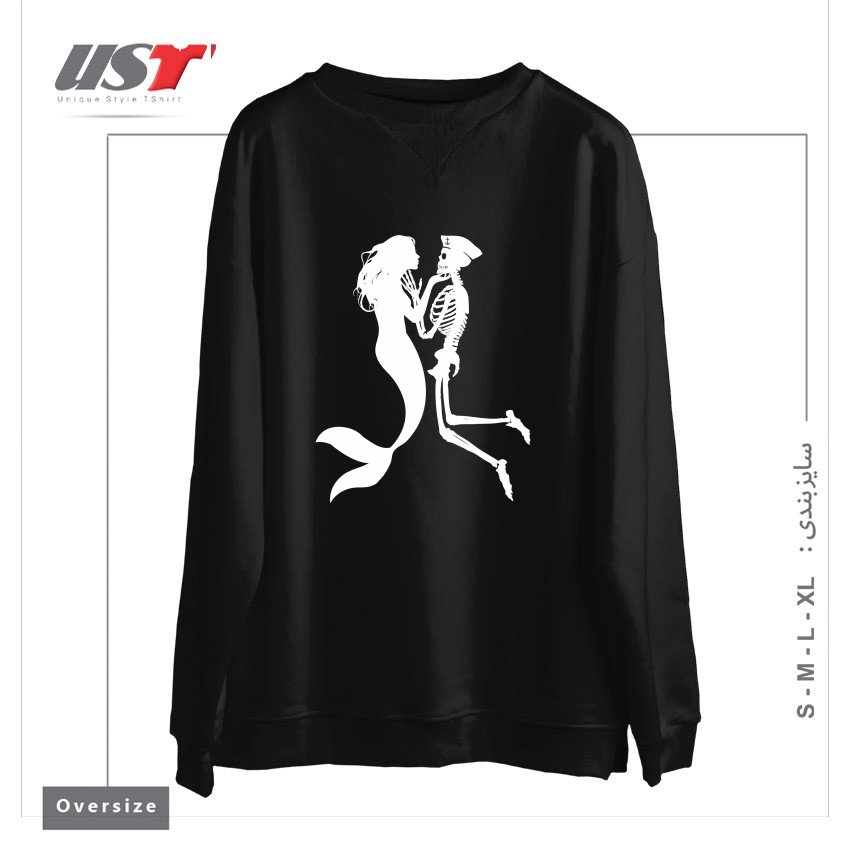 طرح SIREN AND SAILOR سوییشرت اورسایزرنگ مشکی