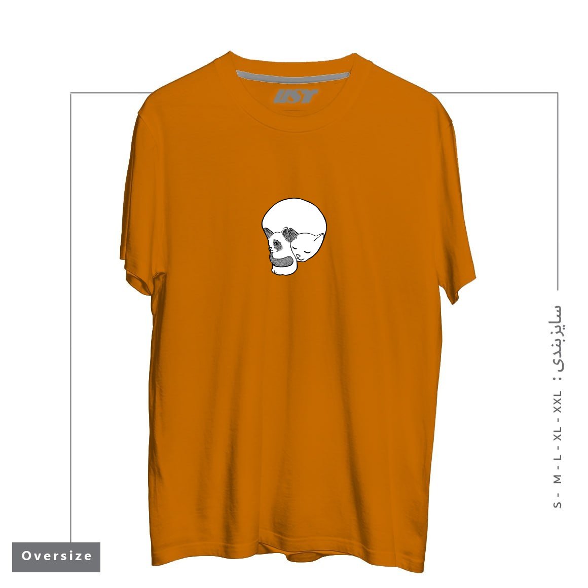 طرح SMALL KITTEN UNDER LOVE LOCK تیشرت اورسایزرنگ پرتغالی