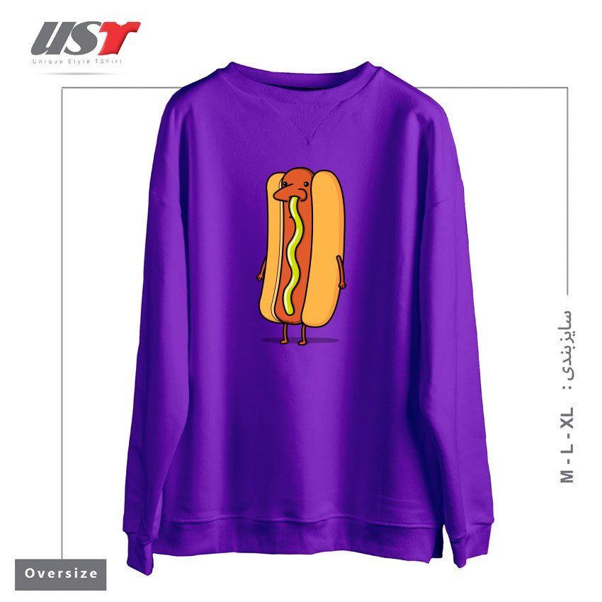 طرح SNOT DOG! سوییشرت اورسایزرنگ بنفش