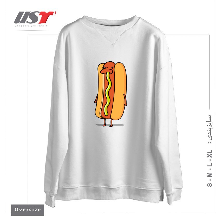 طرح SNOT DOG! سوییشرت اورسایزرنگ سفید