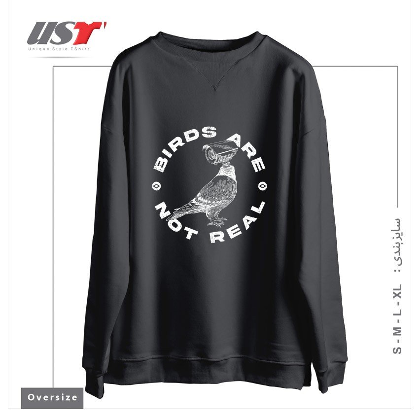 سوییشرت اورسایز طرح BIRDS ARE NOT REAL