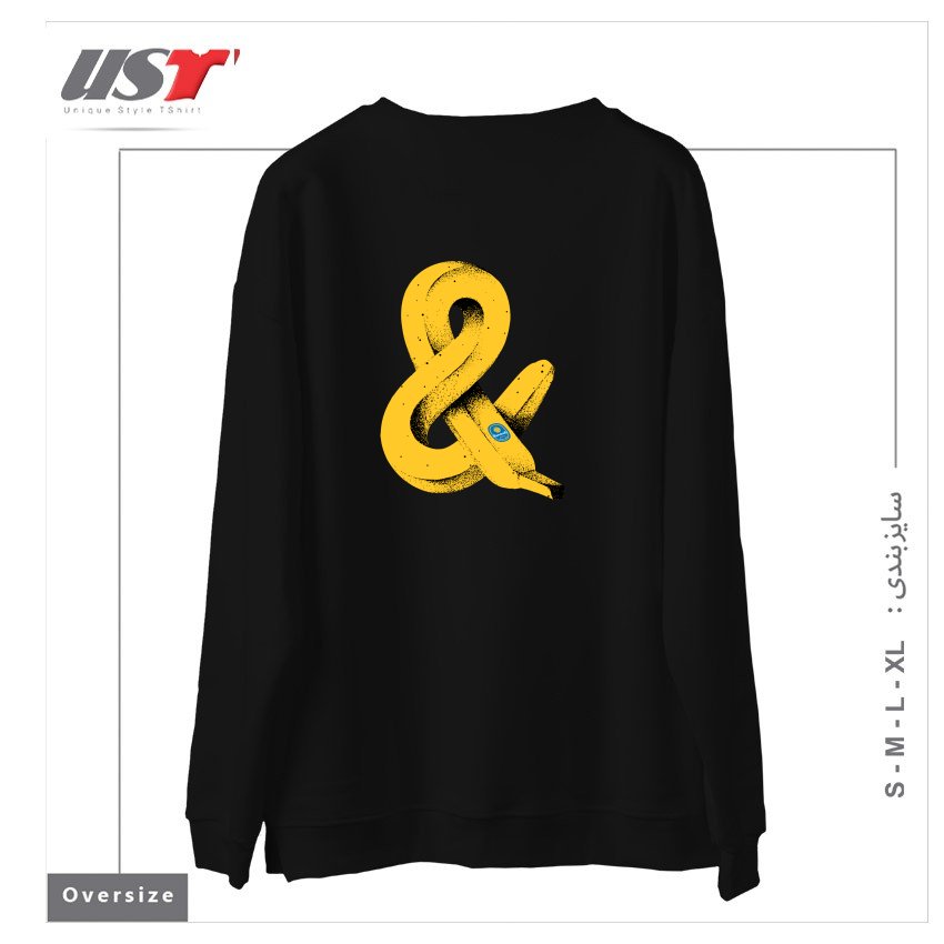 طرح BAN&A سوییشرت اورسایزرنگ مشکی