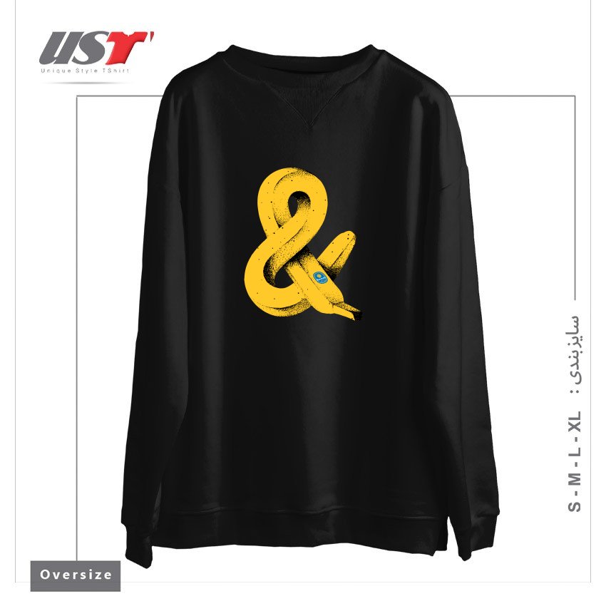 طرح BAN&A سوییشرت اورسایزرنگ مشکی