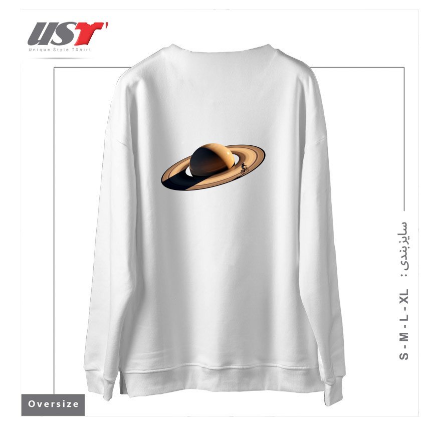 طرح WANDERING سوییشرت اورسایزرنگ سفید