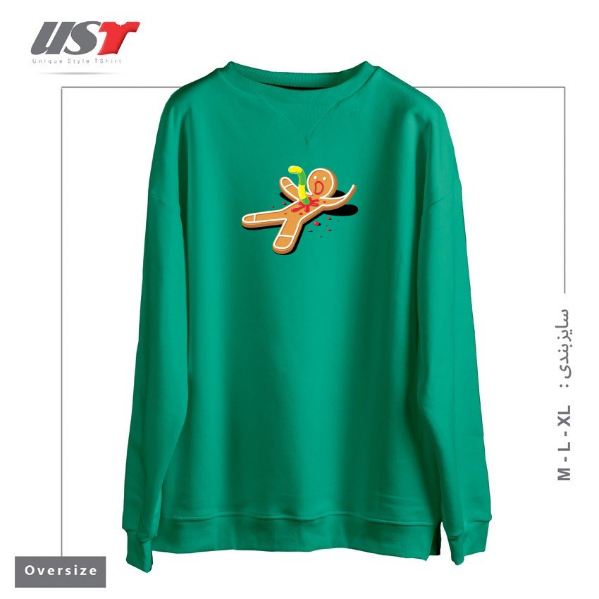 طرح ALIEN GUMMIE سوییشرت اورسایزرنگ سبز سدری