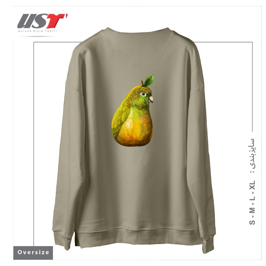 طرح BARTLETT PEARROT3 سوییشرت اورسایزرنگ نخودی