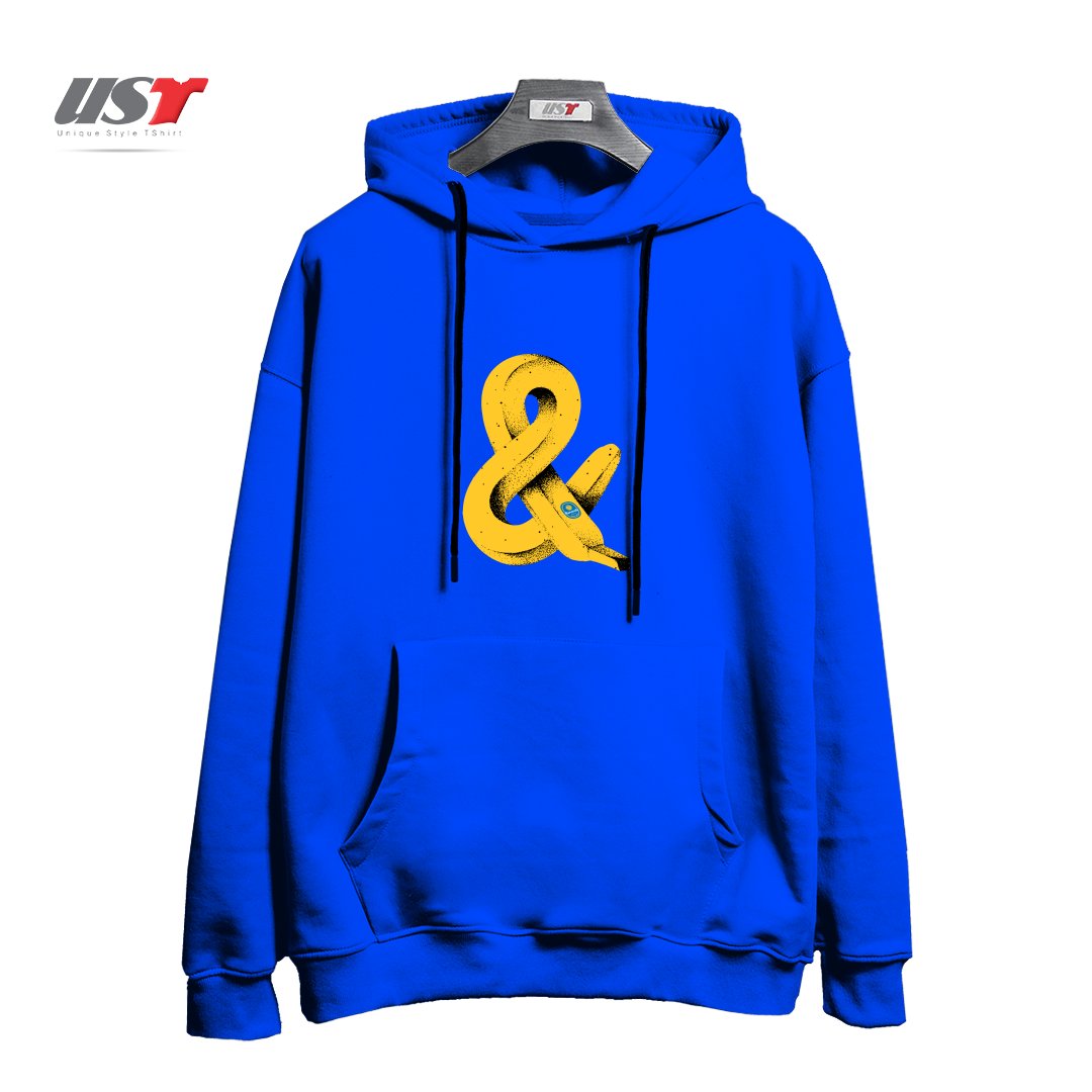 طرح BAN&A1 هودی اورسایزرنگ آبی شالی