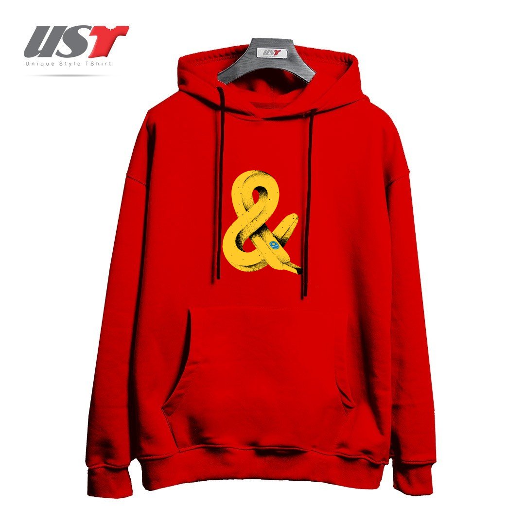 طرح BAN&A1 هودی اورسایزرنگ قرمز