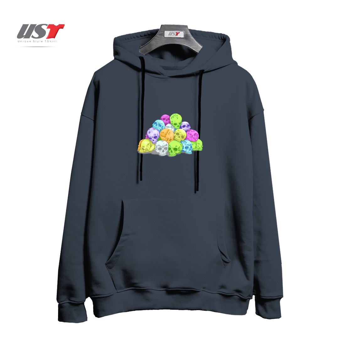 هودی اورسایز طرح CANDY SKULLS