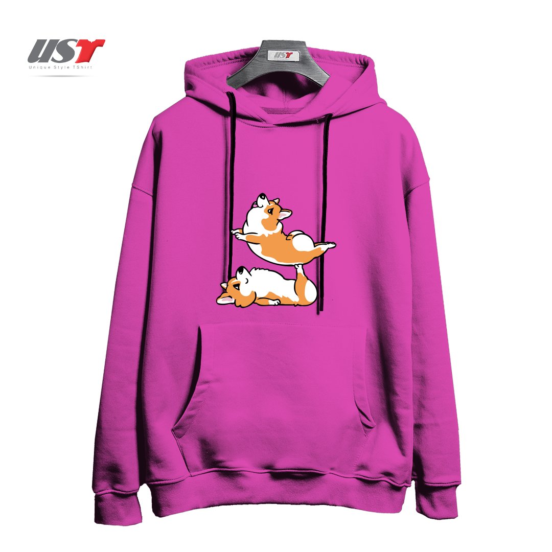 هودی اورسایز طرح ACROYOGA CORGI