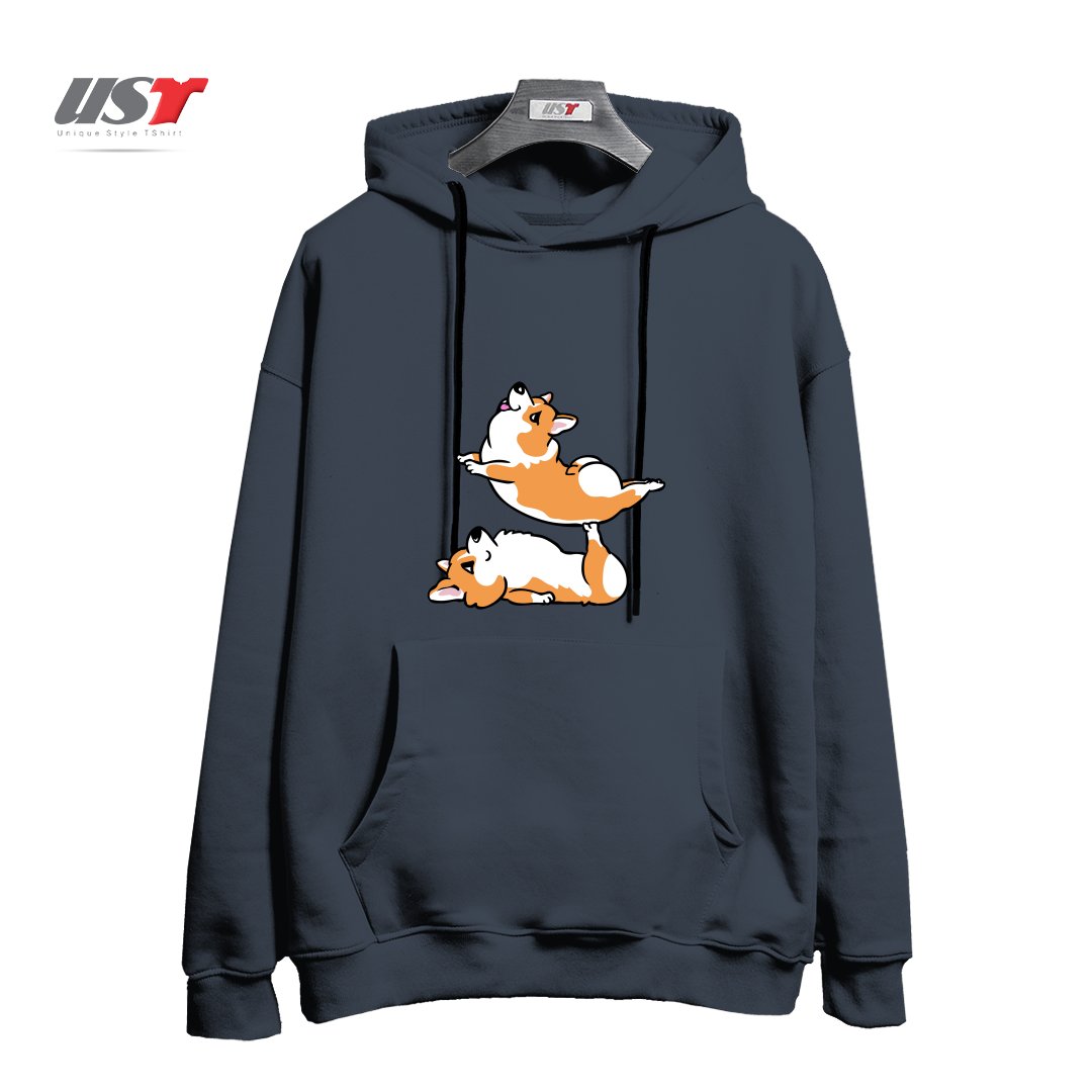 هودی اورسایز طرح ACROYOGA CORGI