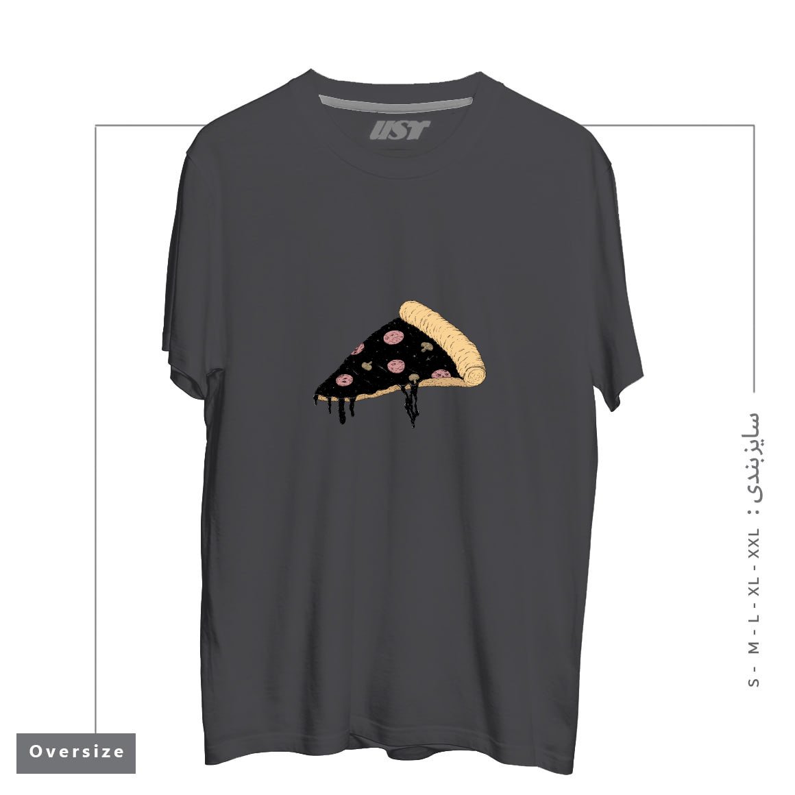 طرح CELESTIAL SLICE تیشرت اورسایزرنگ دودی