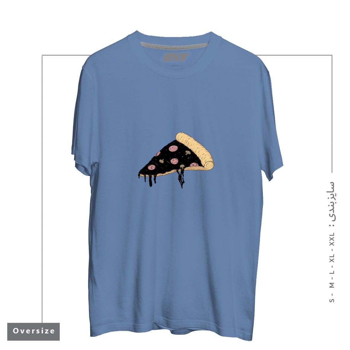 طرح CELESTIAL SLICE تیشرت اورسایزرنگ آبی نفتی