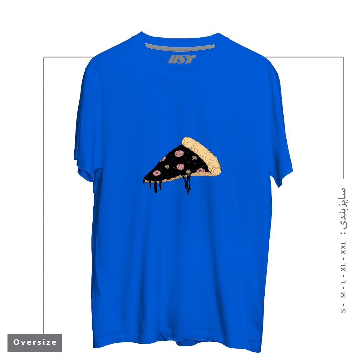 طرح CELESTIAL SLICE تیشرت اورسایزرنگ آبی شالی