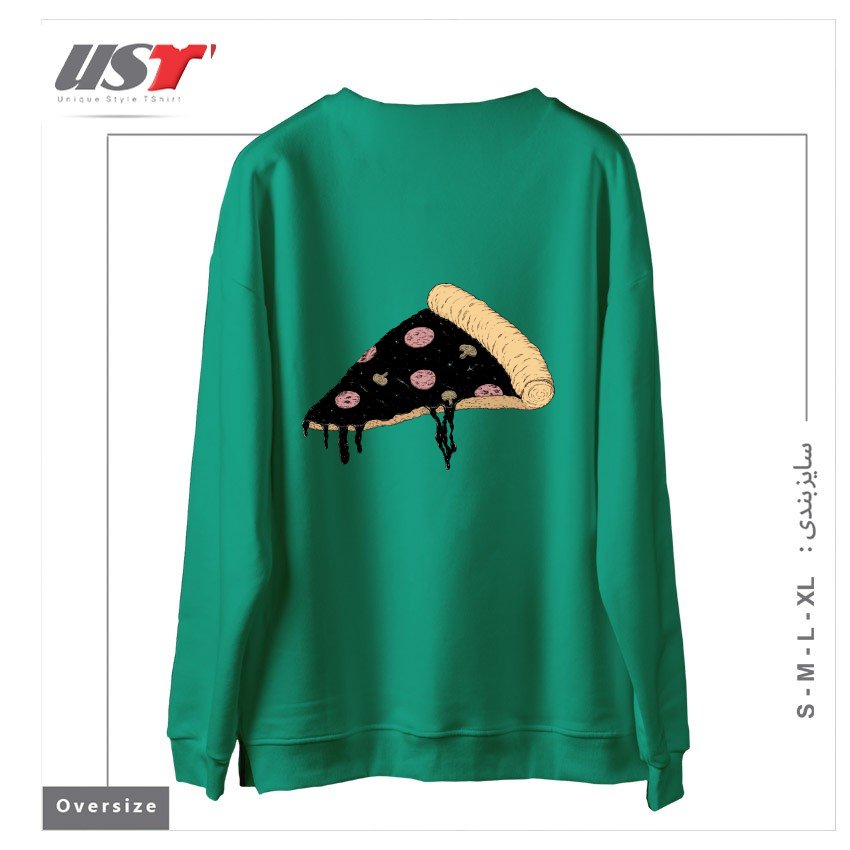 طرح CELESTIAL SLICE سوییشرت اورسایزرنگ سبز سدری