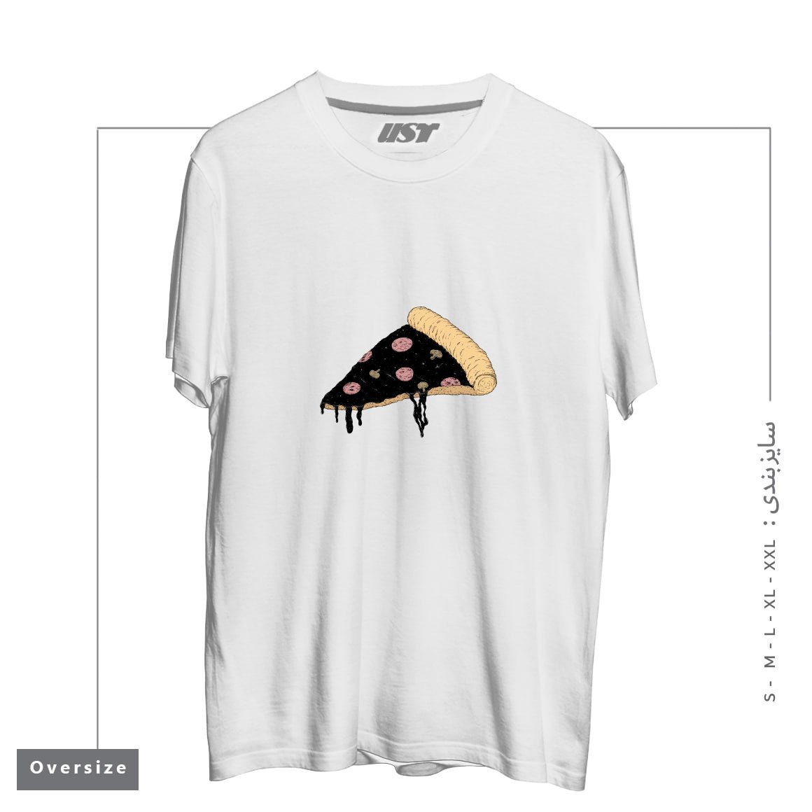 طرح CELESTIAL SLICE تیشرت اورسایزرنگ سفید