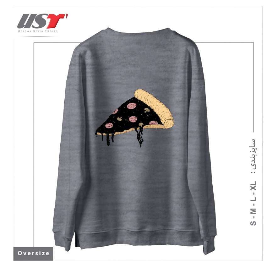 طرح CELESTIAL SLICE سوییشرت اورسایزرنگ طوسی ملانژ