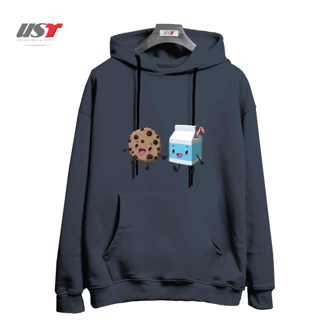 طرح COOKIES & MILK هودی اورسایزرنگ دودی