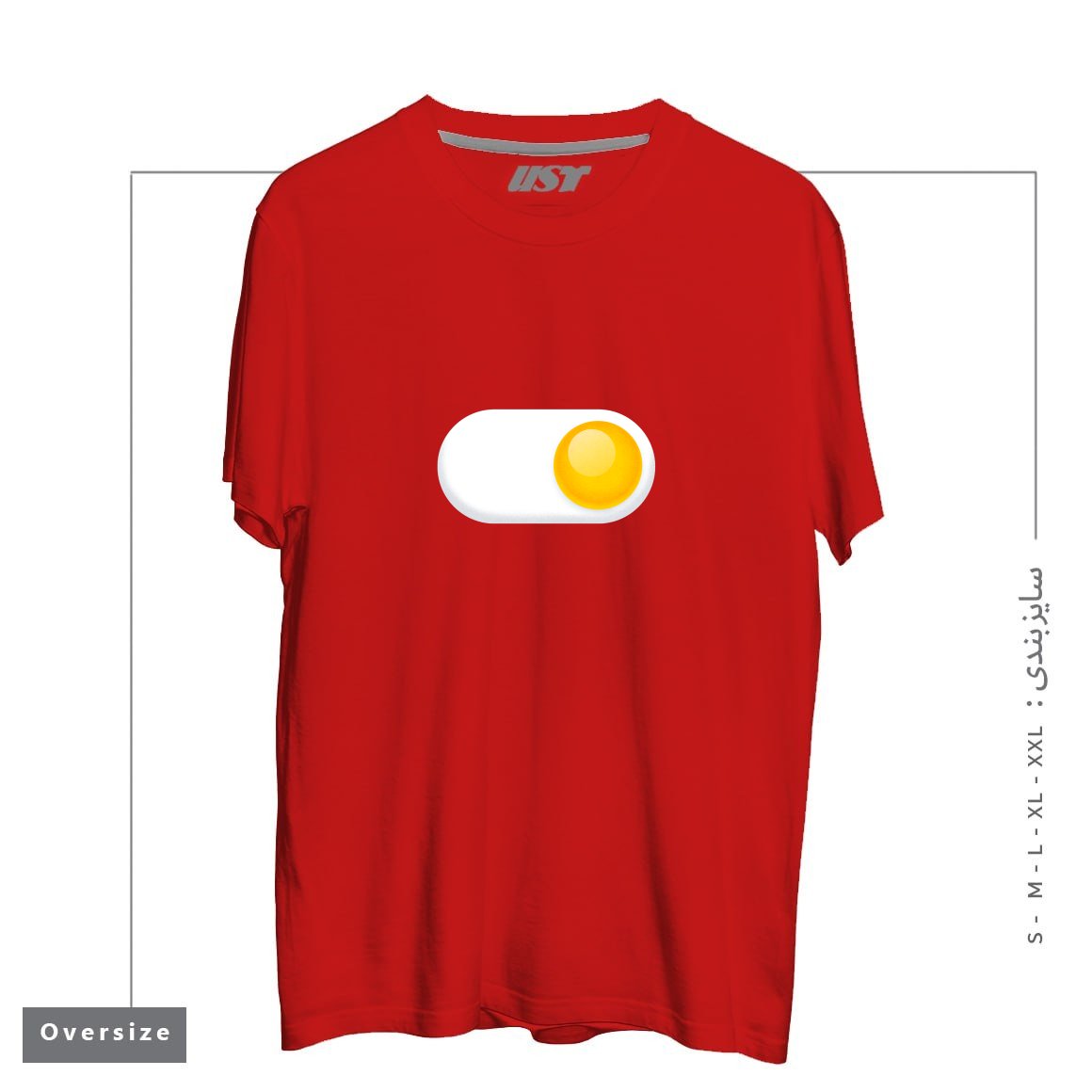 طرح EGG ME ON2 تیشرت اورسایزرنگ قرمز