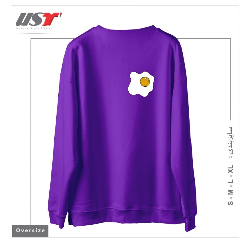 طرح EGG1 سوییشرت اورسایزرنگ بنفش