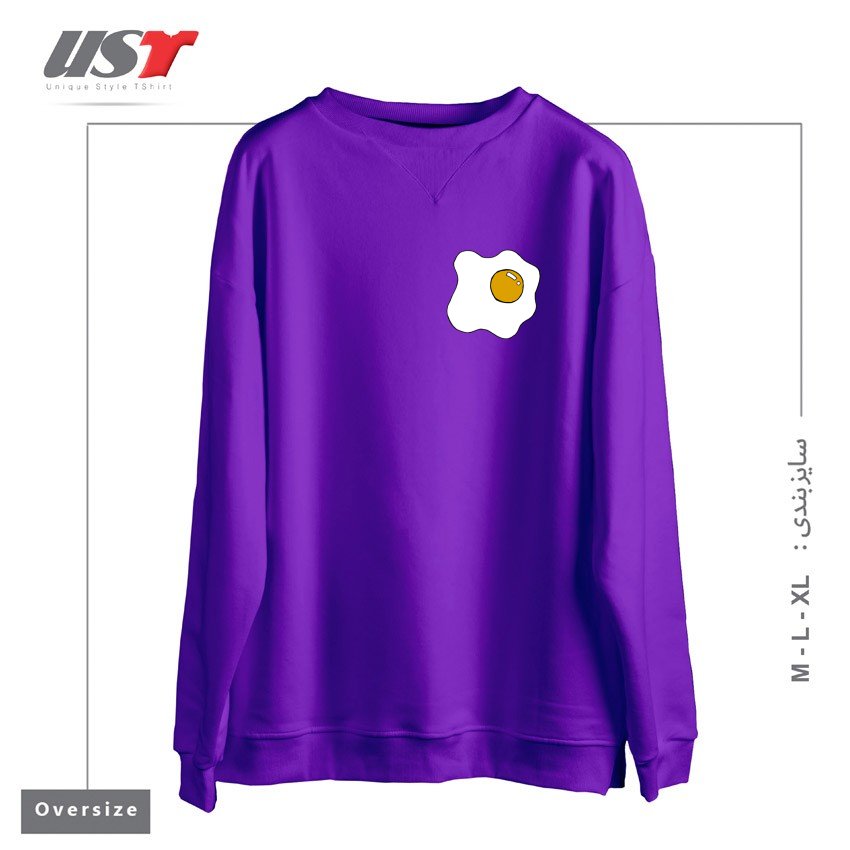 طرح EGG1 سوییشرت اورسایزرنگ بنفش