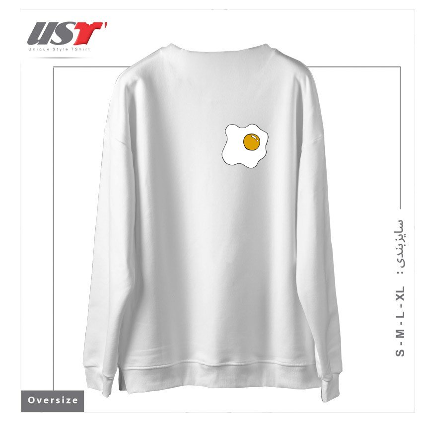 طرح EGG1 سوییشرت اورسایزرنگ سفید