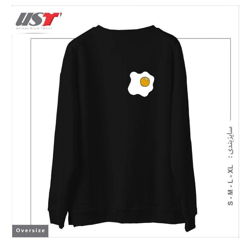 طرح EGG1 سوییشرت اورسایزرنگ مشکی