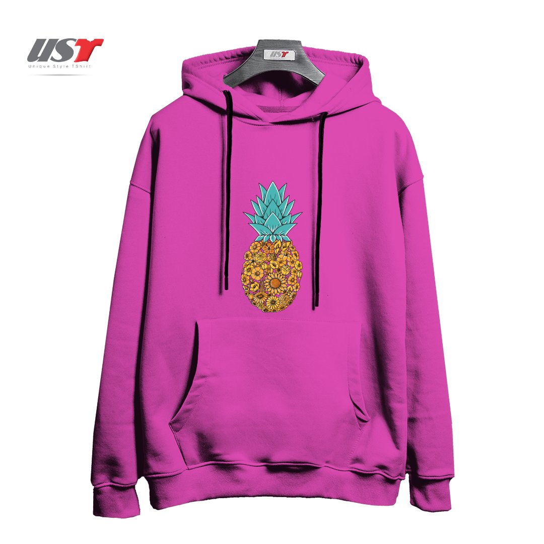 طرح FLOWERS1 هودی اورسایزرنگ صورتی