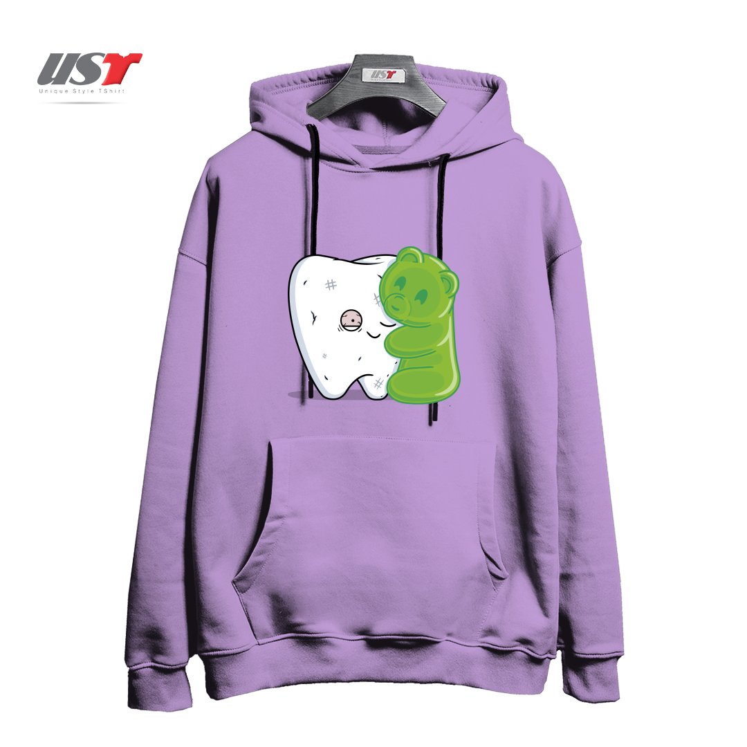 طرح GUMMY HUG! هودی اورسایزرنگ یاسی