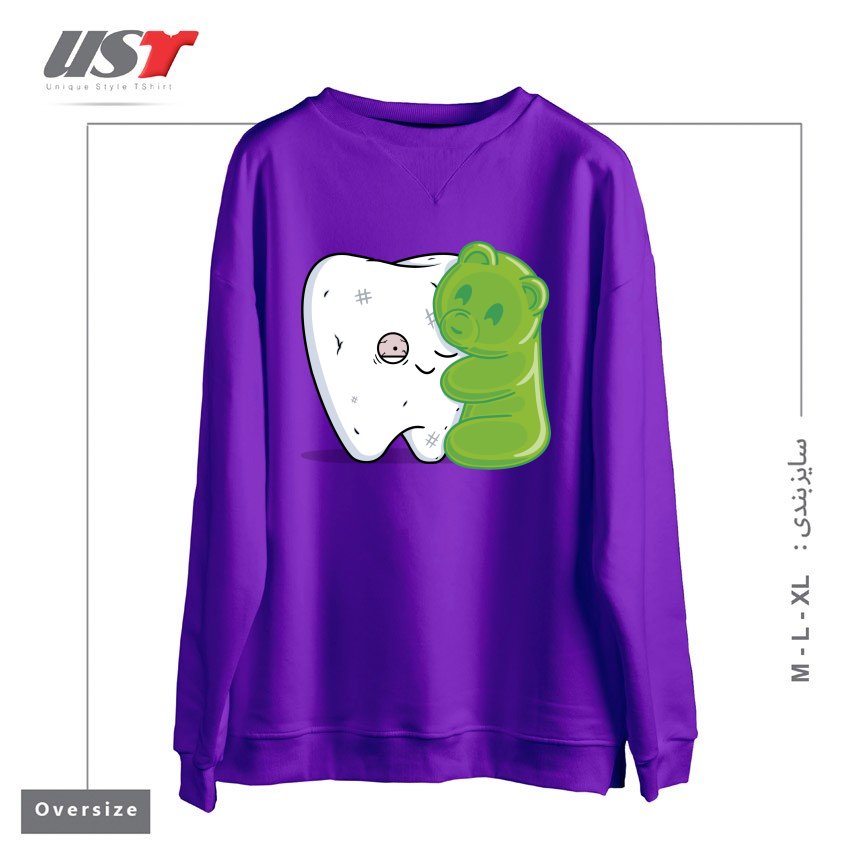سوییشرت اورسایز طرح GUMMY HUG!