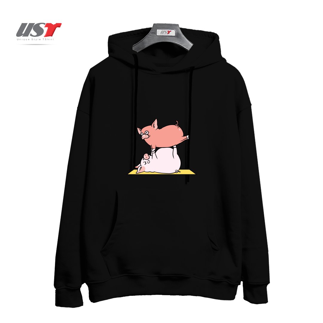هودی اورسایز طرح ACROYOGA PIG